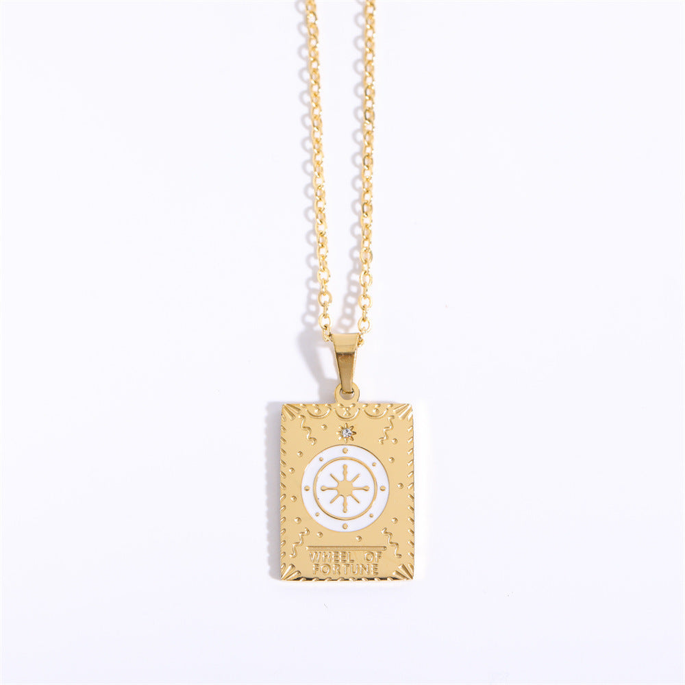 Wholesale Vintage Tarot Cards Stainless Steel Sweater Chain